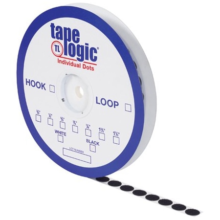 Tape Logic 7/8'' Black Hook Tape Logic Individual Tape Dot Roll BUY00027176